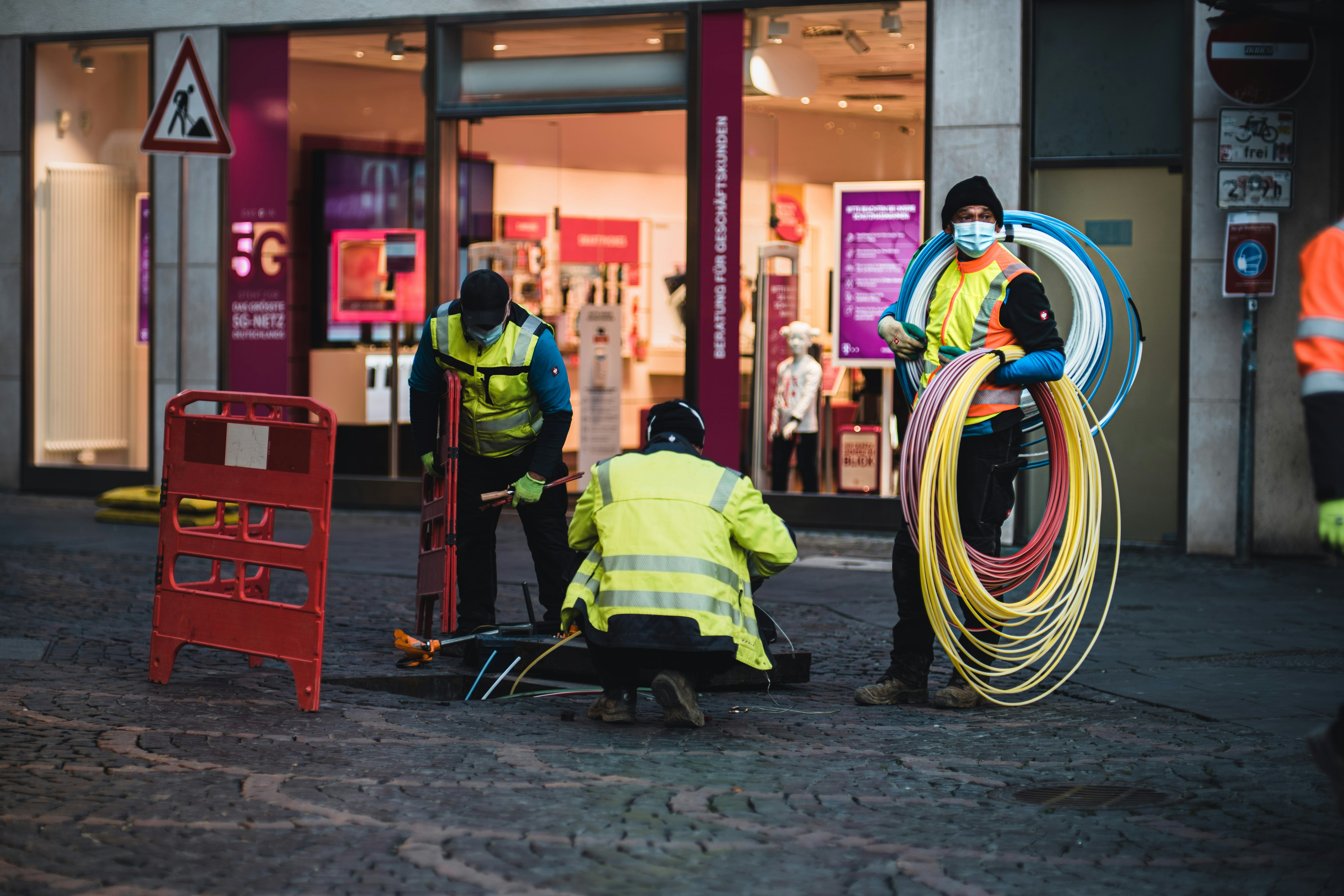 GreatNet technicians installing network infrastructure
